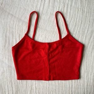 Garage Hot Orange Strap Crop Top